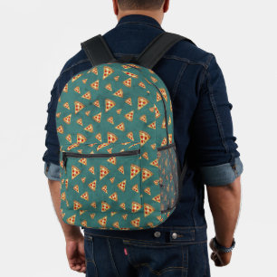 Coole Pizzastücke vintage tealgrünes Muster Bedruckter Rucksack