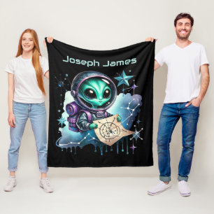 Coole Platzliebhaber fügen Alien hinzu Fleecedecke