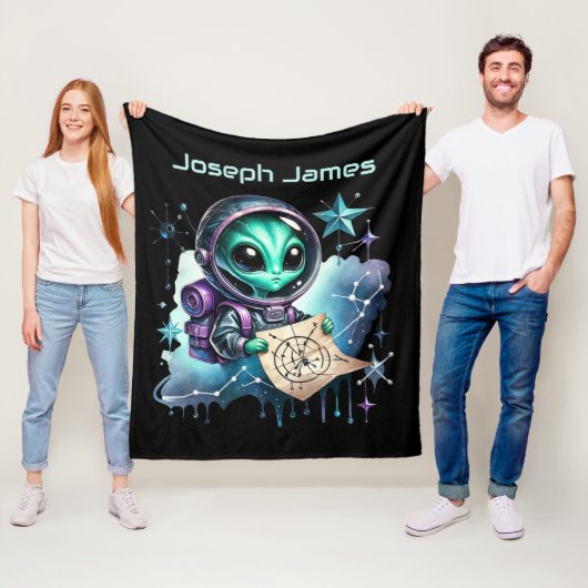 Coole Platzliebhaber fügen Alien hinzu Fleecedecke (Beispiel)