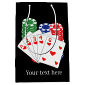 coole Poker-Karte Party Casino Mittlere Geschenktüte (Vorderseite)