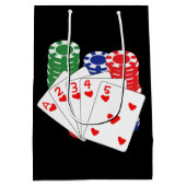 coole Poker-Karte Party Casino Mittlere Geschenktüte (Rückseite)