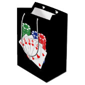 coole Poker-Karte Party Casino Mittlere Geschenktüte (Rückseite Schrägansicht)