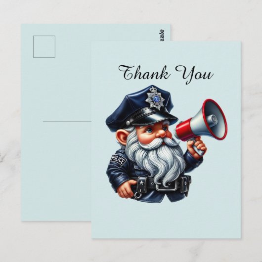 Coole Polizei danke Postkarte (Vorne/Hinten)
