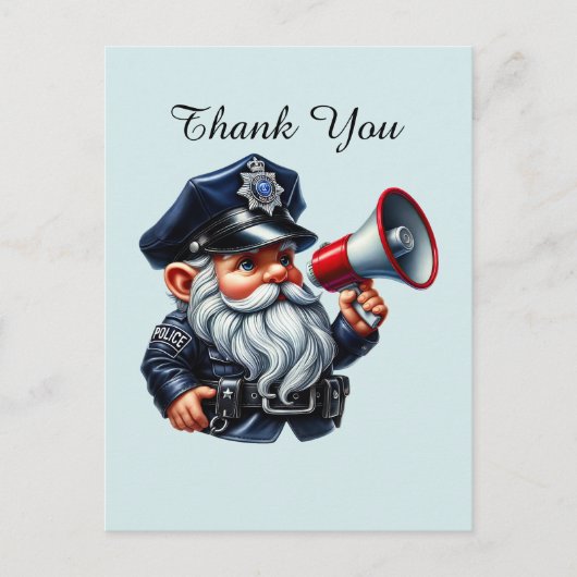 Coole Polizei danke Postkarte (Vorderseite)