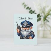 Coole Polizei danke Postkarte (Stehend Vorderseite)