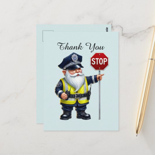Coole Polizei danke Postkarte (Vorderseite/Rückseite Beispiel)