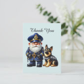 Coole Polizei danke Postkarte (Stehend Vorderseite)