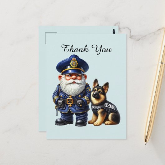 Coole Polizei danke Postkarte (Vorderseite/Rückseite Beispiel)