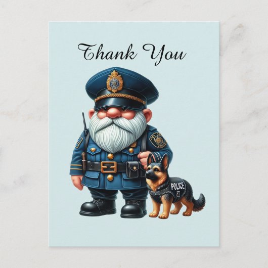 Coole Polizei danke Postkarte (Vorderseite)