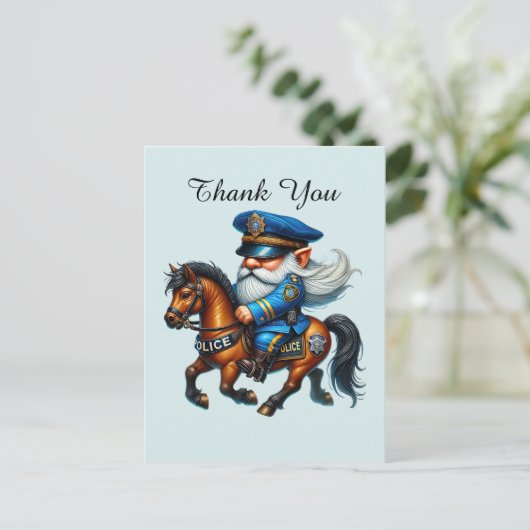 Coole Polizei danke Postkarte (Stehend Vorderseite)