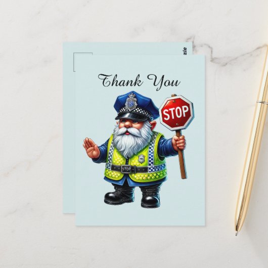 Coole Polizei danke Postkarte (Vorderseite/Rückseite Beispiel)