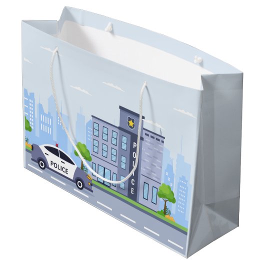 coole Polizeiwache Partys Großes Geschenktasche Große Geschenktüte (Rückseite Schrägansicht)