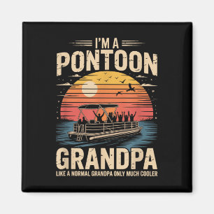 Coole Pontoonboot-Kunst für Opa Männer Bootfahren Magnet