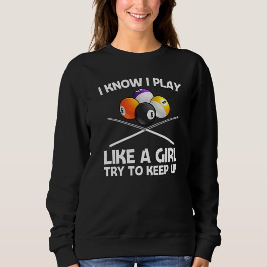 Coole Pool Billard Für Mädchen Kid 8 Ball Pool Spi Sweatshirt (Vorderseite)