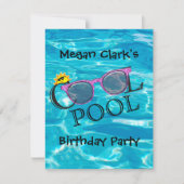 Coole Pool-Geburtstagsfeier Einladung (Vorderseite)