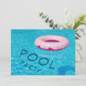 Coole Poolparty Einladung (Stehend Vorderseite)