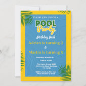 Coole Poolparty-Schwimmbad Geburtstagsfeier  Einladung (Vorderseite)