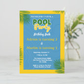 Coole Poolparty-Schwimmbad Geburtstagsfeier  Einladung (Stehend Vorderseite)