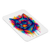 Coole Pop-Art-Katze mit Sonnenbrille Magnet (Rechte Seite)