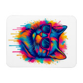 Coole Pop-Art-Katze mit Sonnenbrille Magnet (Horizontal)