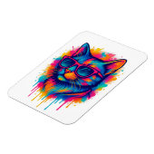 Coole Pop-Art-Katze mit Sonnenbrille Magnet (Linke Seite)