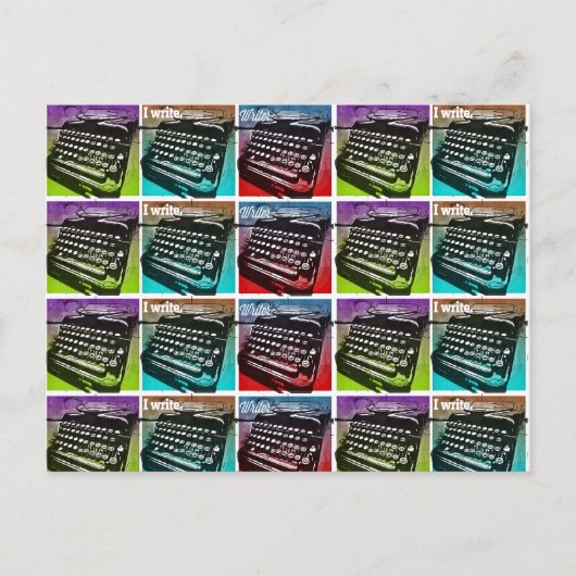 Coole Pop-Kunst für Schriftsteller und Autoren Postkarte (Vorderseite)