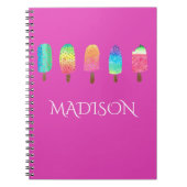 Coole Popsicles-heißes Rosa-Gewohnheits-Schule Notizblock (Vorderseite)