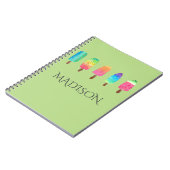 Coole Popsicles-hellgrüne kundenspezifische Schule Notizblock (Linke Seite)