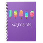 Coole Popsicles-lila kundenspezifische Schule Notizblock (Vorderseite)