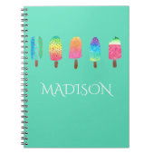 Coole Popsicles-Minzen-Grün-Gewohnheits-Schule Notizblock (Vorderseite)