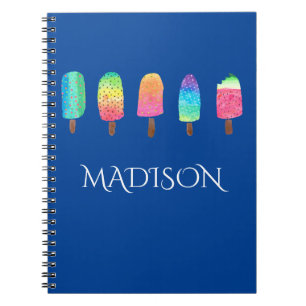 Coole Popsicles-tiefe blaue kundenspezifische Notizblock