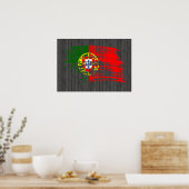 Coole portugiesische Flagge Poster (Küche)
