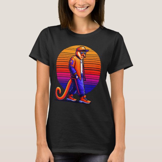 Coole Proboscis Affe Moderne Sunset Re T-Shirt (Vorderseite)