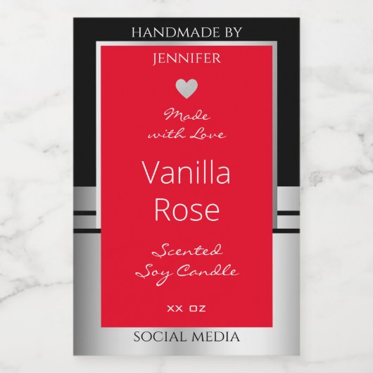 Coole Produktverpackungsetiketten Schwarz Silber u Lebensmitteletikett (Einzelnes Label)