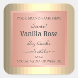Coole Produktverpackungsmarken Rose Gold-Effekt Quadratischer Aufkleber