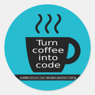 Coole Programmierergeek-Kaffee-Sucht Runder Aufkleber