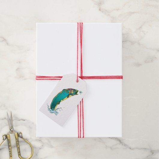 Coole Psychedelic Jumping Trout Geschenkanhänger (Mit Garn)