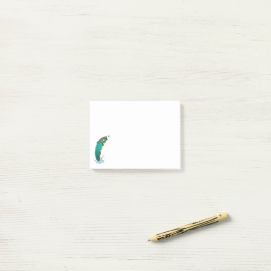 Coole Psychedelic Jumping Trout Post-it Klebezettel (Auf Schreibtisch)