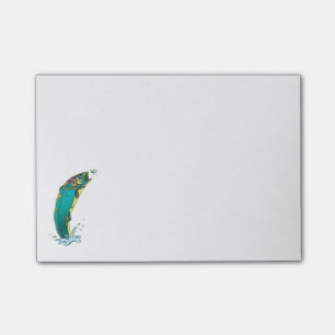 Coole Psychedelic Jumping Trout Post-it Klebezettel