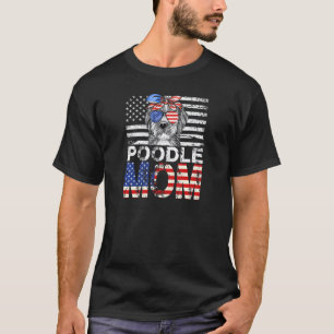 Coole Pudel-Mama USA-Flagge Patriotische Mütter T-Shirt