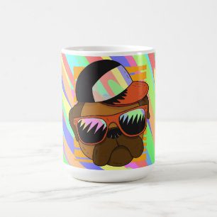 Coole Pug-Sonnenbrille Kopf Design Kaffeetasse