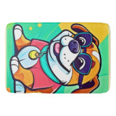 Coole Pup Cartoon Style Artwork Badematte (Vorderseite)