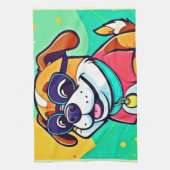 Coole Pup Cartoon Style Artwork Geschirrtuch (Vertikal)