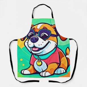 Coole Pup Cartoon Style Artwork Schürze