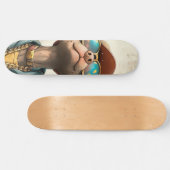 Coole Pup Vibes - Retro Style Dog Art Skateboard (Horizontal)