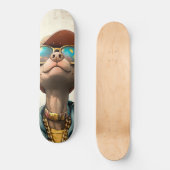 Coole Pup Vibes - Retro Style Dog Art Skateboard (Vorderseite)