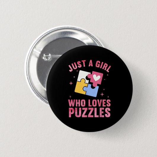 Coole Puzzletechnik für Mädchen Jigsaw Lover Pu Button (Vorne & Hinten)