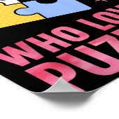 Coole Puzzletechnik für Mädchen Jigsaw Lover Pu Poster (Ecke)