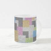 Coole Quadrate formen abstrakte Kunst Glitzer Glan Mattglastasse (VorderseiteRechts)