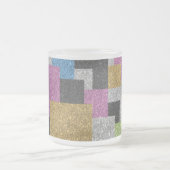 Coole Quadrate formen abstrakte Kunst Glitzer Glan Mattglastasse (Mittel)